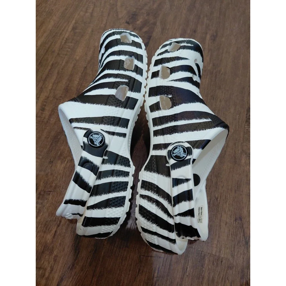 Womens Crocs Animal Remix Zebra/Prints Clogs Men Size 4 Womens 6